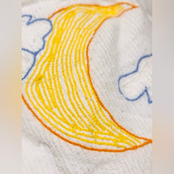 RARE Vintage 90's Canyon Group Moon & Clouds Chenille Bathrobe Women’s Robe - Picture 6 of 17